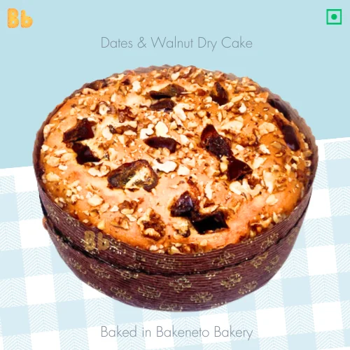 Dates and Walnut Dry Cake is the best tea cakes for tea parties or to curb your sweet craving. Order Dry Cakes online in Noida, Indirapuram, Vaishali, Vasundhara and Noida extension by bakeneto.com