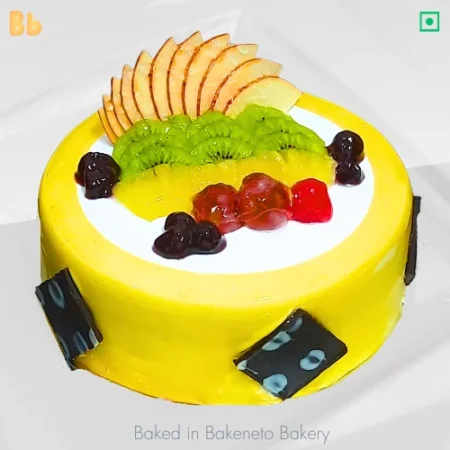 Fresh Fruit Cake design, online cake delivery in Noida, Ghaziabad, Delhi, Gurugram and Noida Extension by Bakeneto.