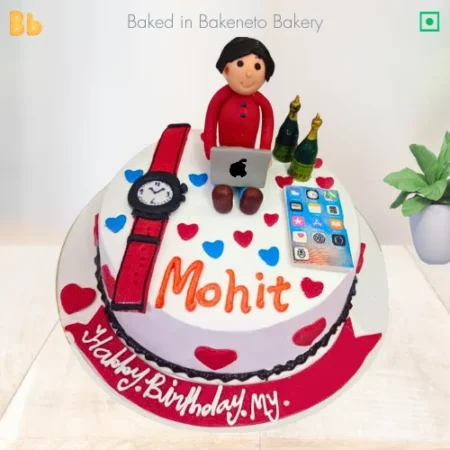 customized Workaholic Husband Cake available online in Noida, Ghaziabad, Vaishali, Noida Extension and Indirapuram by bakeneto.com