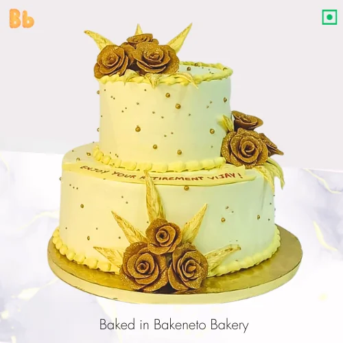 Order this 2 Tier Rose Cake Online and the get same day cake delivery in Noida, Ghaziabad, Vaishali, Vasundhara, Gaur city, Noida Extension and Delhi. Visit bakeneto.com and checkout all types of theme cakes online.