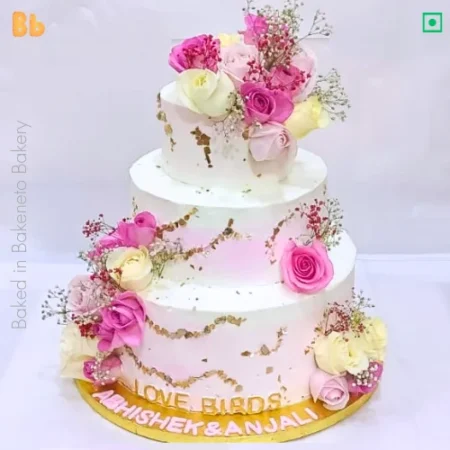 Order this 3 Tier Love Cake Online and the get same day cake delivery in Noida, Ghaziabad, Vaishali, Vasundhara, Gaur city, Noida Extension and Delhi. Visit bakeneto.com and checkout all types of theme cakes online.